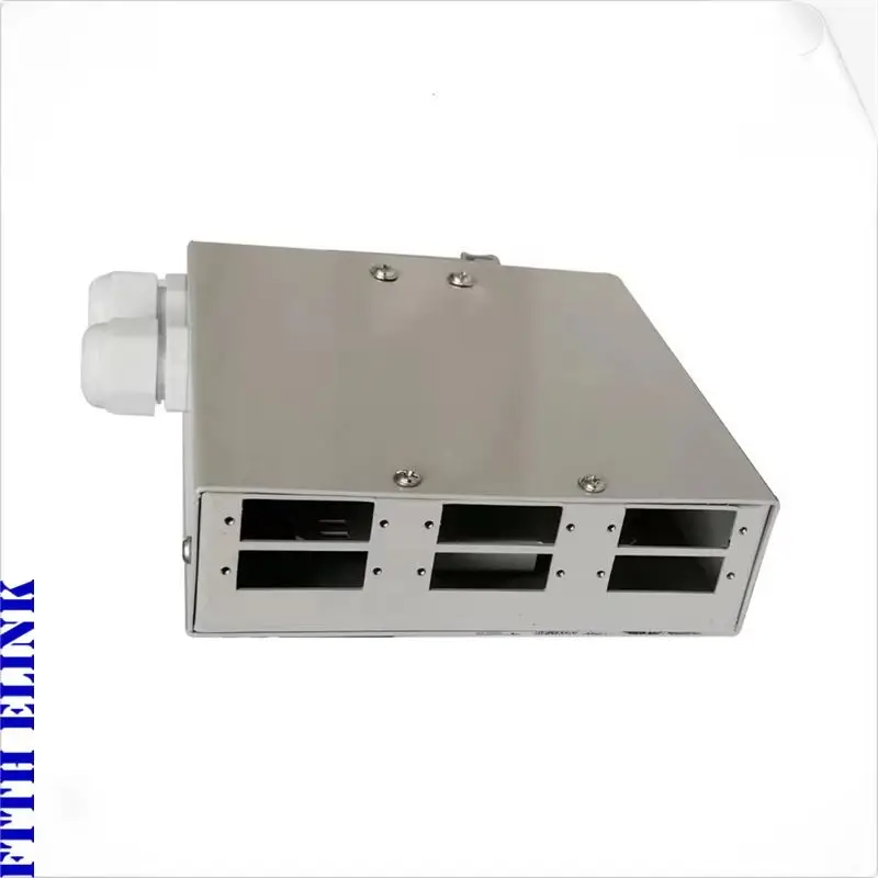 Caja de terminales de instalación de riel guía, caja de fibra óptica de 6 puertos, compatible con acoplador SC/FC/ST/LC de 12/24 núcleos, 2 uds.