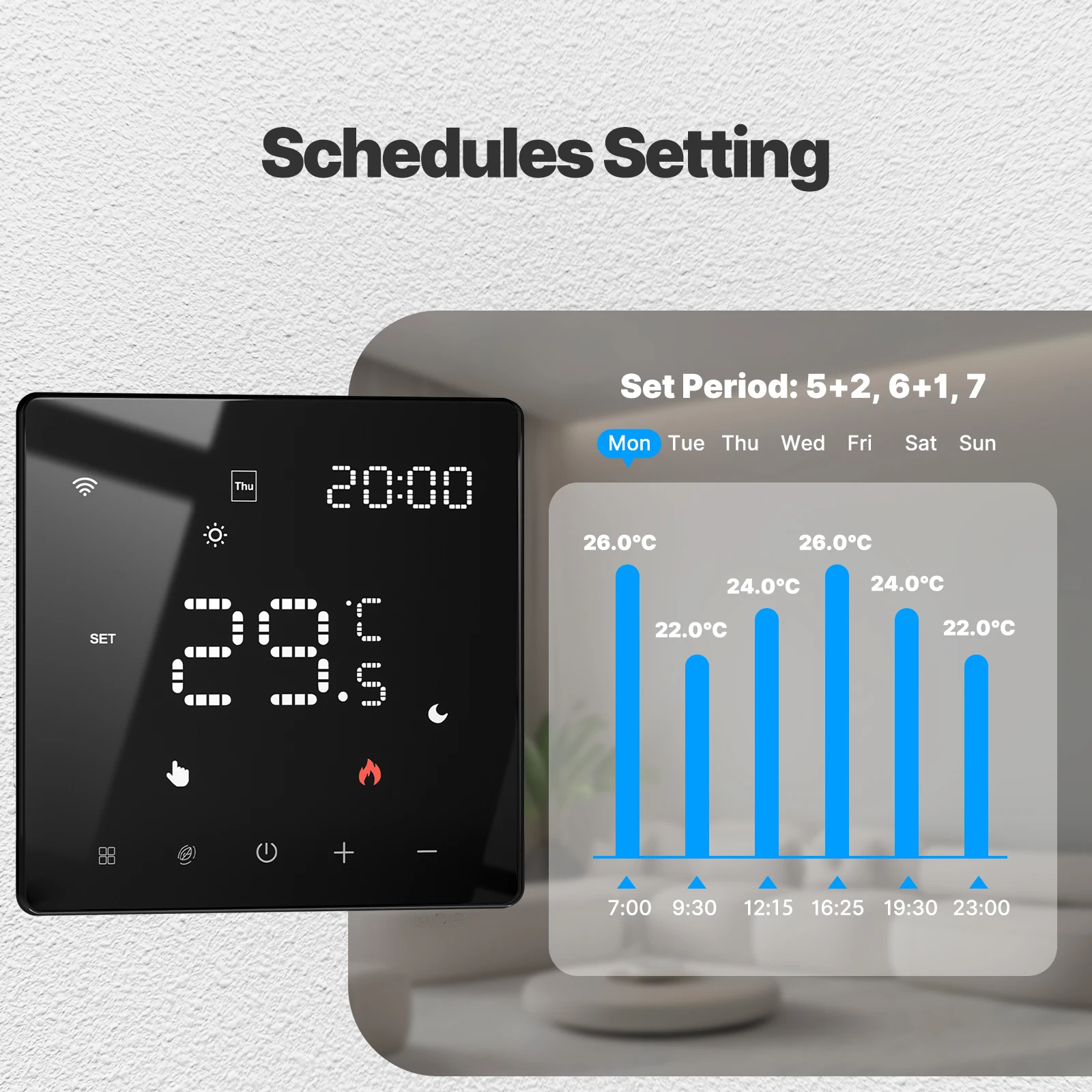 MOES Tuya WiFi termostato inteligente controlador de temperatura programable caldera de agua calefacción eléctrica funciona con Alexa Google Home - imagen 2