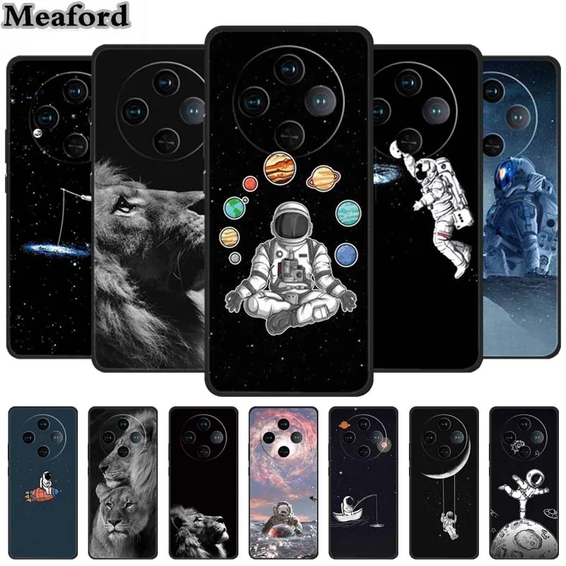 Para Xiaomi Redmi 14C funda astronauta silicona suave TPU fundas de teléfono contraportada para Redmi14C 4G Lobo protector León Spaceman Shell