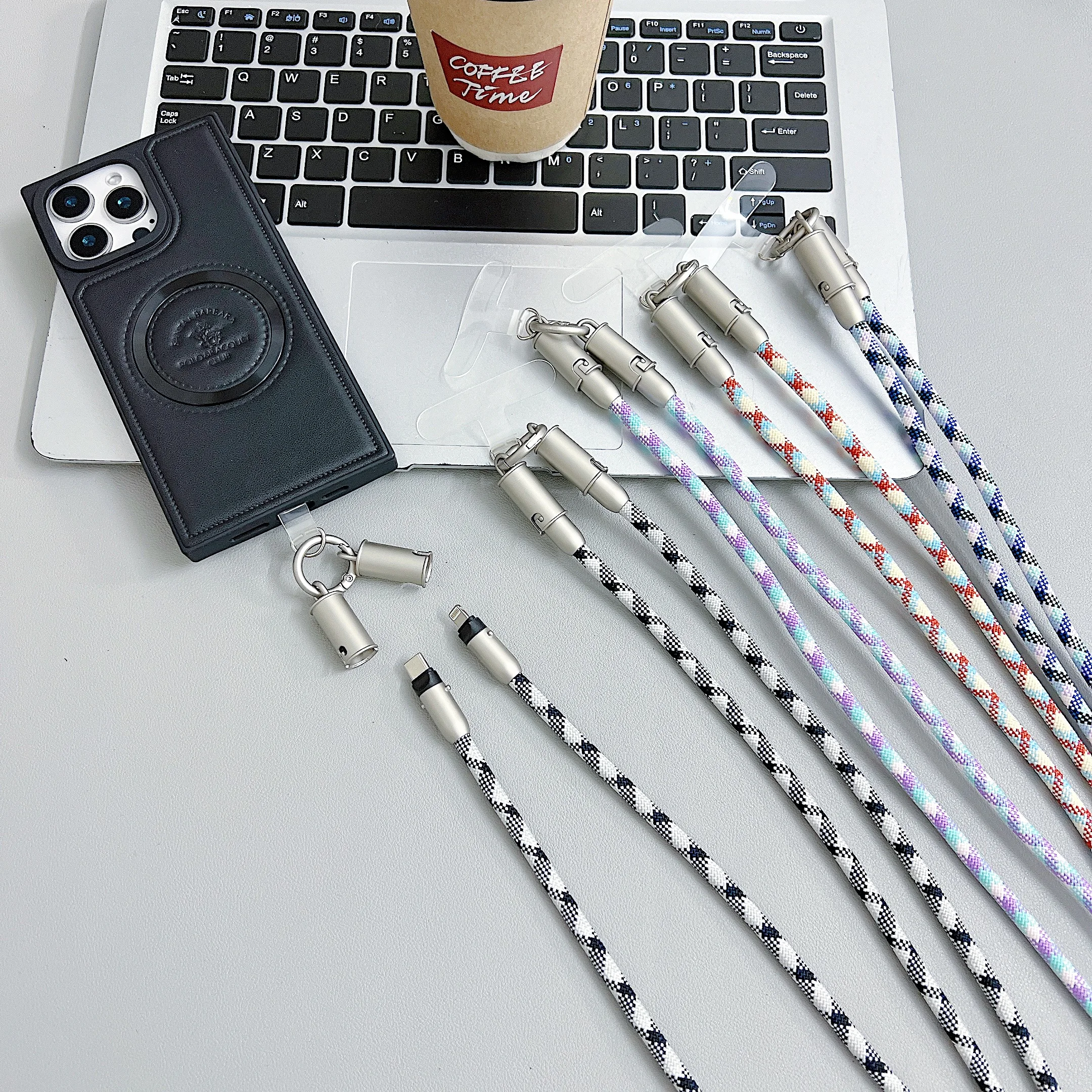 Correa de Cuello Desmontable 2 en 1 para Cable de Datos Tipo C a Tipo C, Pulsera Colorida con Longitud Ajustable y Alta Resistencia - imagen 5