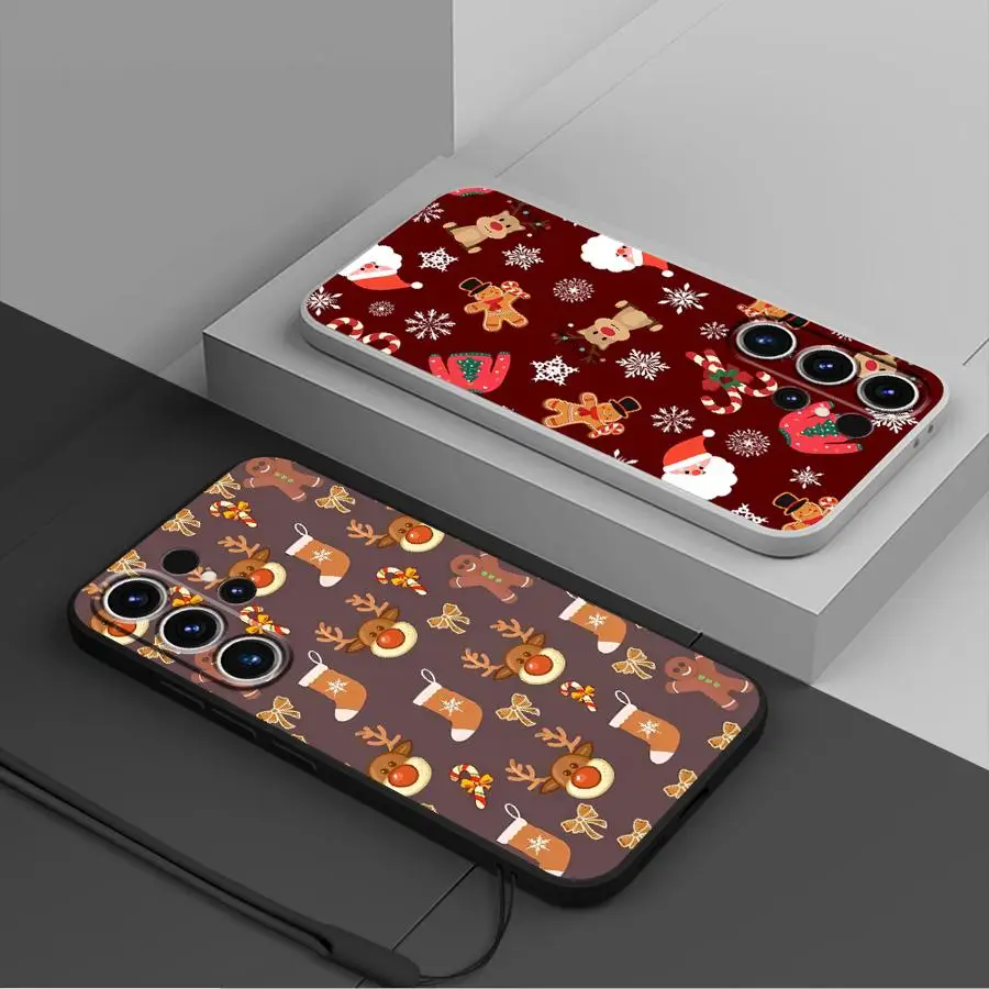 Funda para Samsung Galaxy S21 Plus S23 S20 S22 Ultra S25 Edge Note 20 10 Ultra S24 FE funda suave bonita Navidad - imagen 3