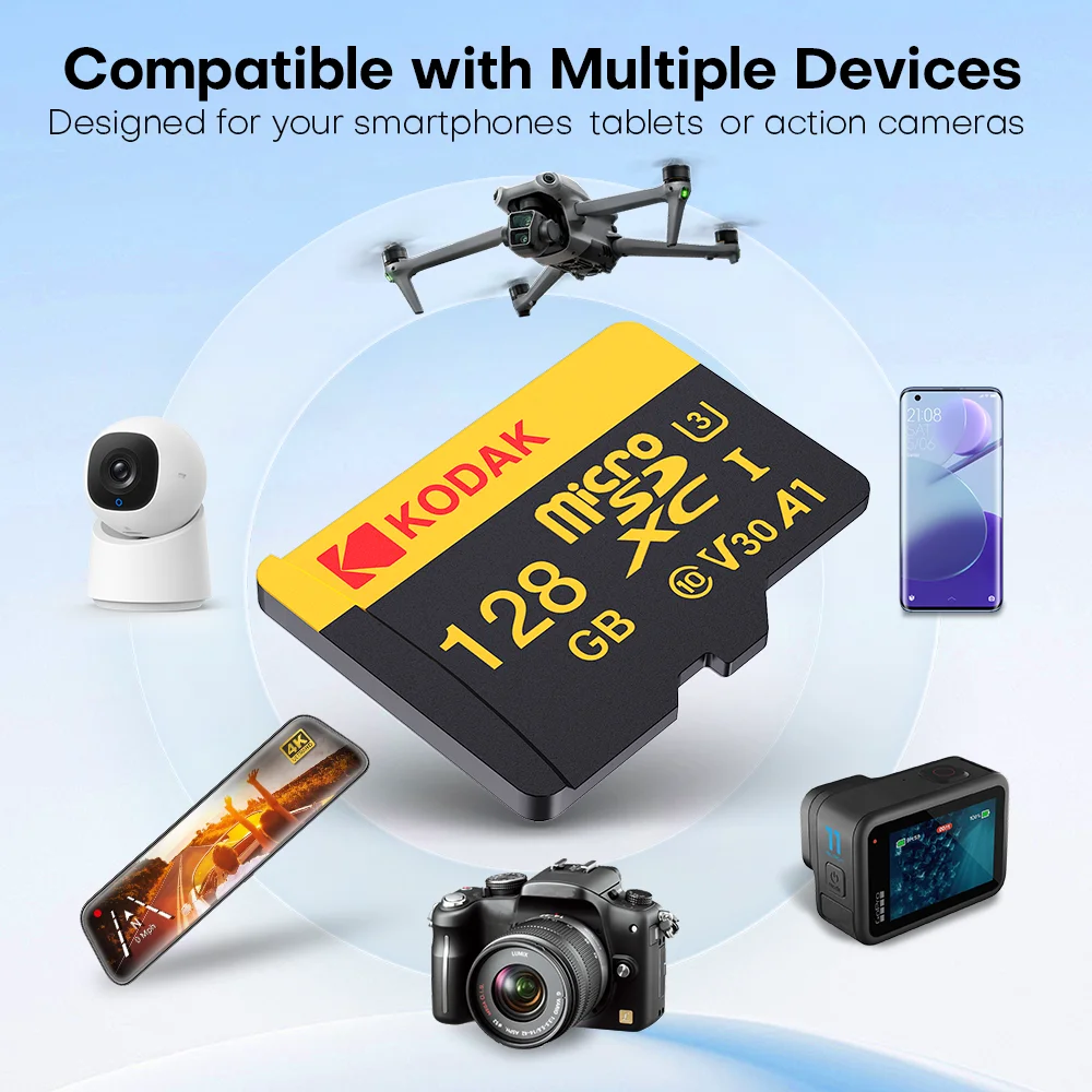 Tarjeta KODAK Ultra MicroSD 128GB Clase 10 TF Tarjeta de memoria flash Mini tarjeta SD para teléfono inteligente/cámara - imagen 5