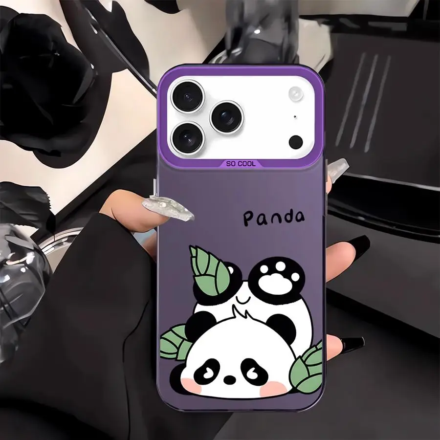 Funda trasera de teléfono con bonito Panda de dibujos animados para iPhone XS XR 15 Plus 12 16e 14 13 11 16 17 Pro Max 17Air - imagen 3