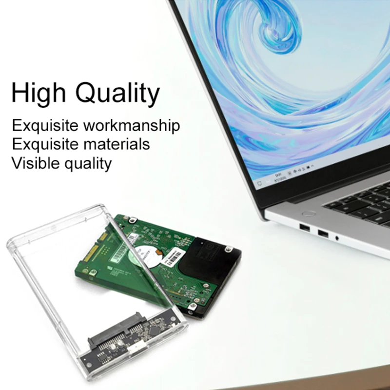 Carcasa transparente USB 3,0 para disco duro externo, carcasa tipo C de 2,5 pulgadas, Micro Cable, SATA Box, HDD, SSD, ordenador - imagen 5