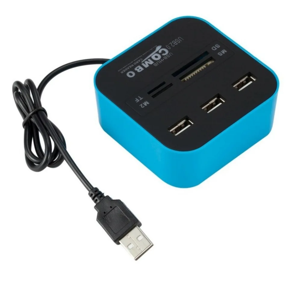 WvvMvv 3 puertos USB 2,0 Hub Combo USB Micro lector de tarjetas SD/TF USB Splitter Hub Combo todo en uno para accesorios de ordenador portátil - imagen 5