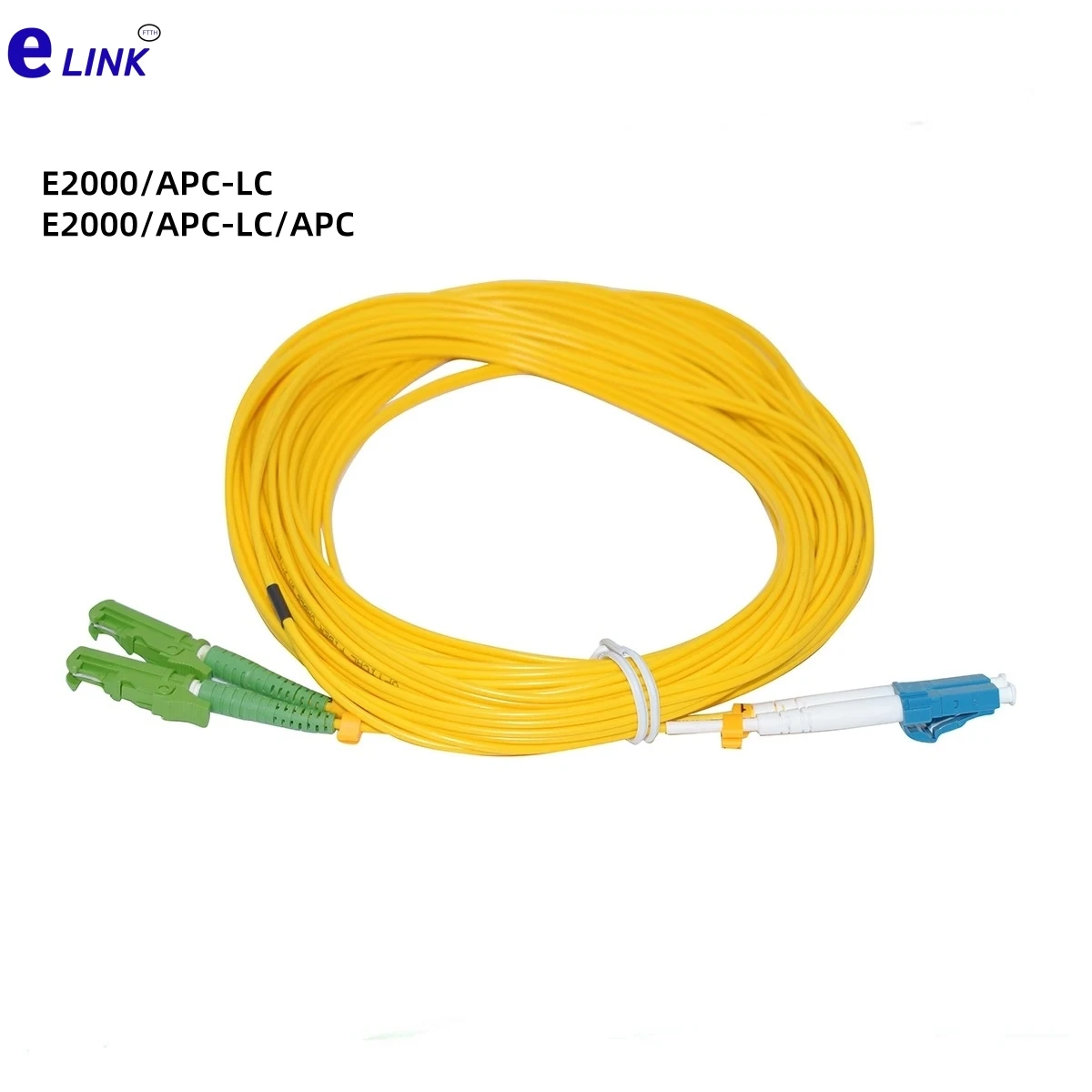 Cable de conexión de fibra E2000/APC-LC/APC LC/UPC monomodo dúplex 1m 3m 5m 7m 10m 50m 9/125um puente de fibra óptica E2000-LC E2K elink
