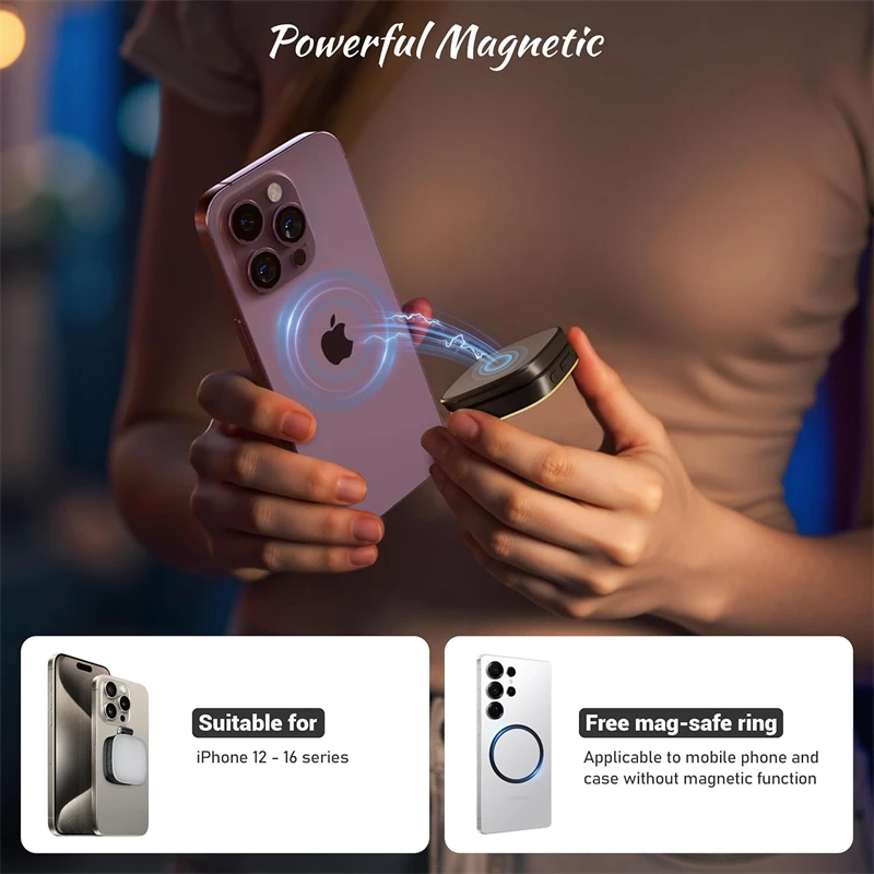 Luz magnética plegable 2 en 1 para Selfie con espejo para Magsafe IPhone, luz de relleno, anillo Led, Flash, accesorios de fotografía y vídeo - imagen 4