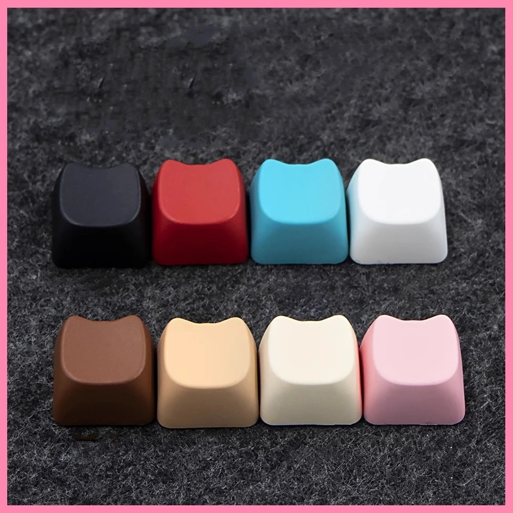 5 unids/pack lindo gato en forma de teclas PBT tinte subcama 1U teclas en blanco MAO perfil DIY Keycap para teclado MX Switch varios colores