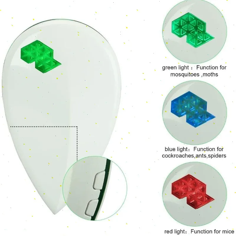 Repelente ultrasónico de mosquitos enchufable para interiores - Repelente multifuncional de insectos y roedores con luz nocturna LED - imagen 5