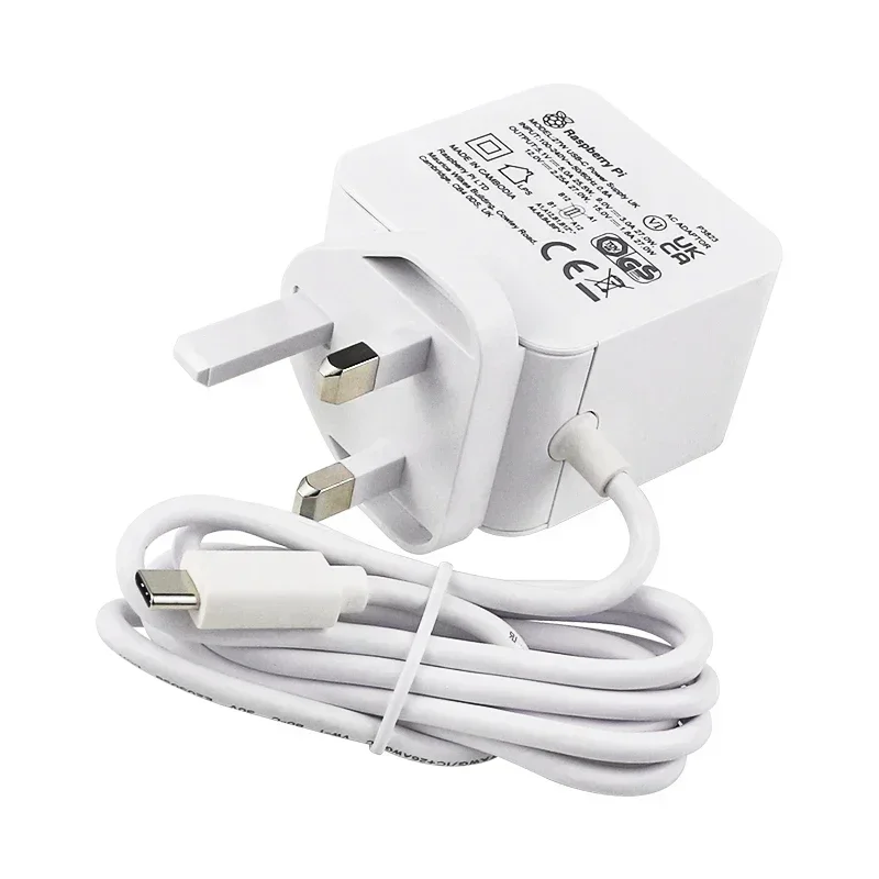 Fuente de alimentación Raspberry Pi 27W USB-C blanca EE. UU./UE, compatible con estándar PD de 5,1 V 5A - imagen 4