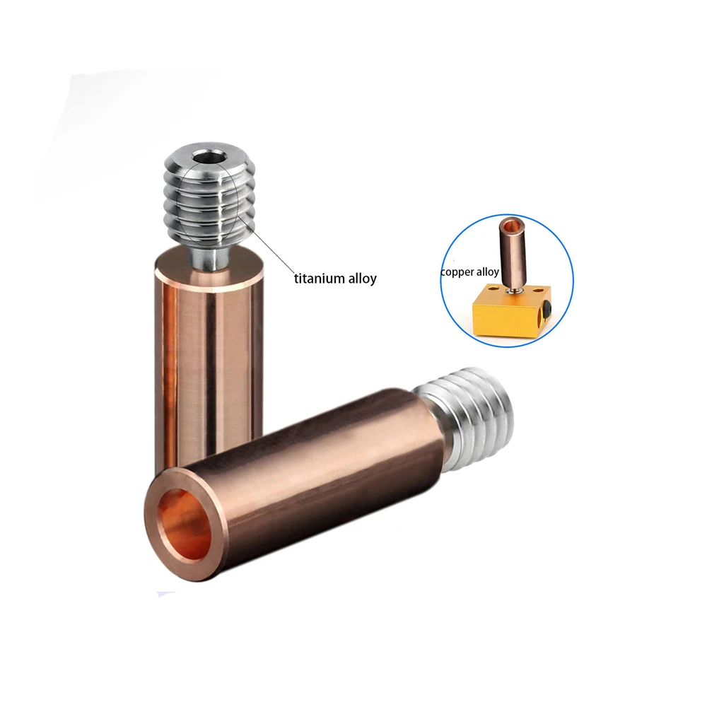 Pieza Hotend actualizada, rotura de calor para impresora 3D FLSUN SR Q5, rosca de tubo de garganta de 1,75mm, aleación de cobre y titanio, 5 uds. - imagen 3