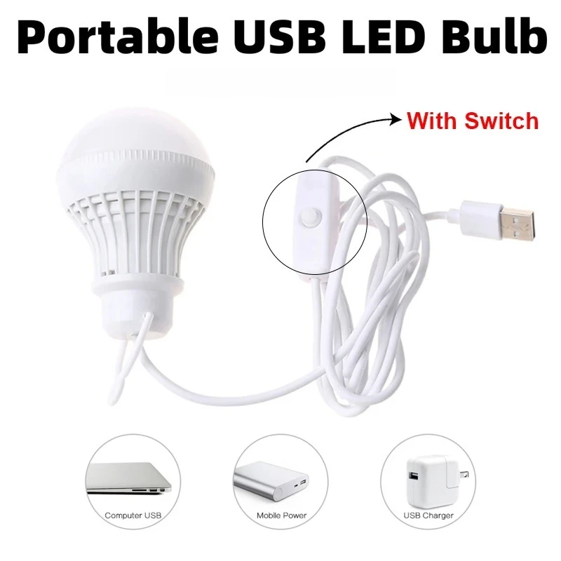 DC5V 3/5/7W USB luz de libro lámpara de lectura LED lámpara de noche 5V lámpara de Camping portátil luces de linterna iluminación de emergencia al aire libre