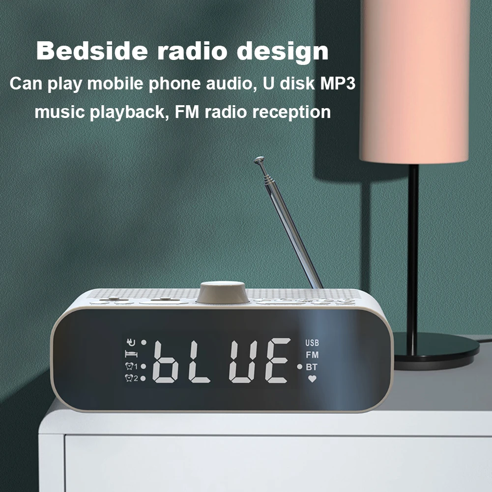 Radio despertador digital Radio digital recargable con temporizador de apagado automático Radio de reloj para dormitorio - imagen 2