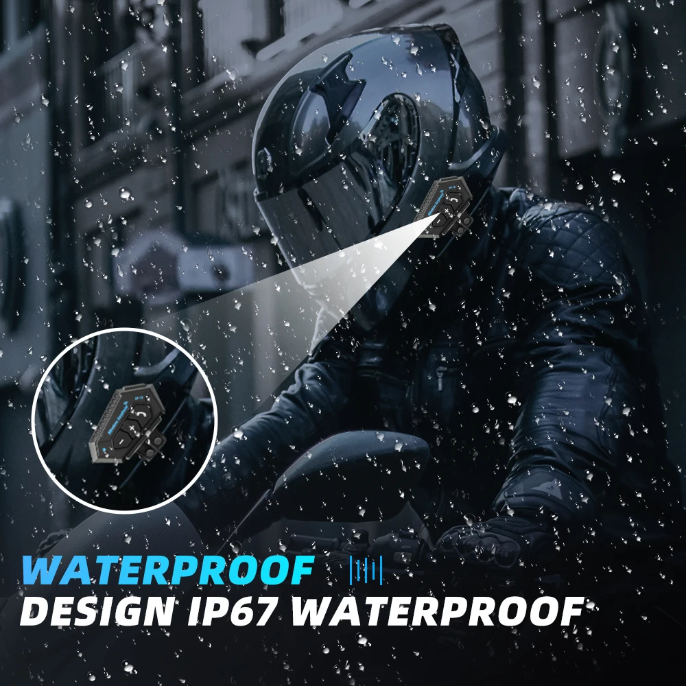 BT12-auriculares para casco de motocicleta, Kit de llamada con manos libres, estéreo, antiinterferencias, reproductor de música resistente al agua, altavoz, auricular inalámbrico - imagen 5