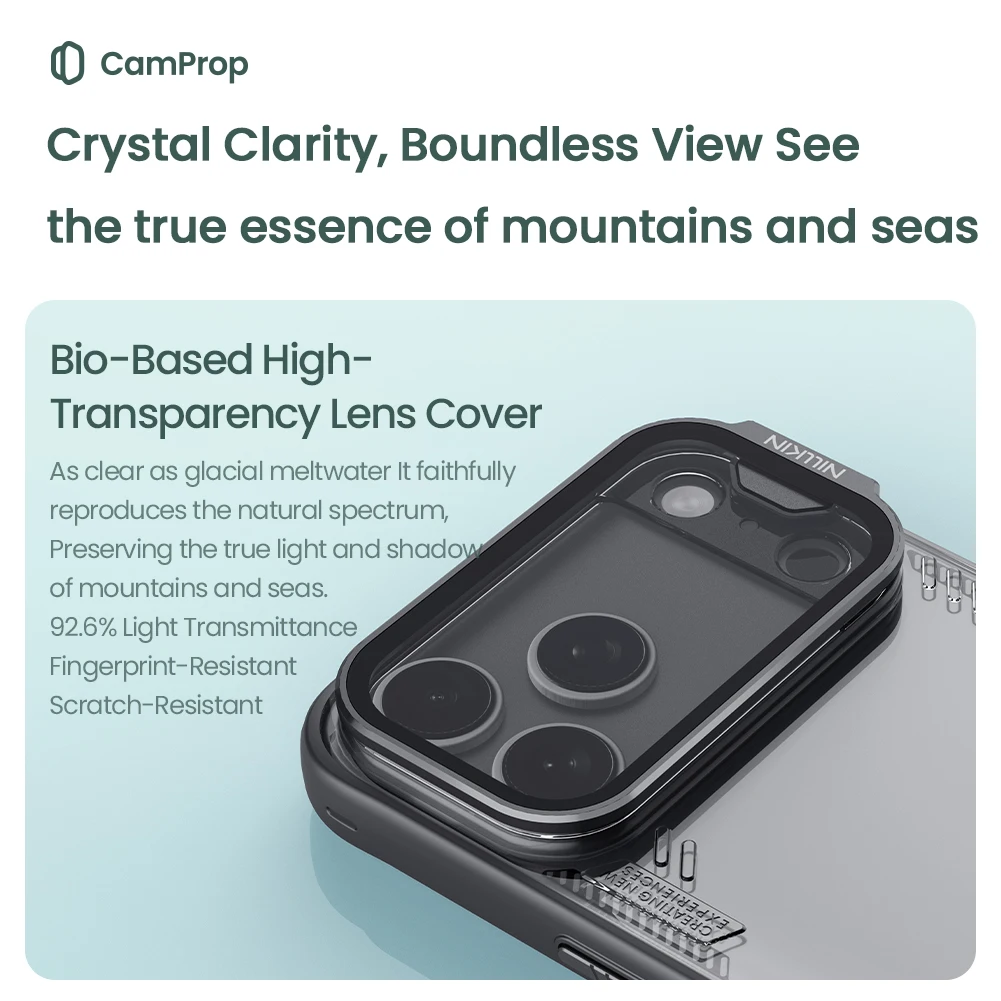 Nillkin para iPhone 17 Pro Max / 17 Pro funda iceblade Prop soporte de cámara lente transparente 360 protección completa contraportada