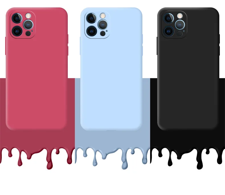 Funda de teléfono colorida de silicona líquida para iPhone 11 12 13 mini 14 15 Pro 7 8 Plus X XR XS Max SE 2020 cubierta trasera suave a prueba de golpes - imagen 5