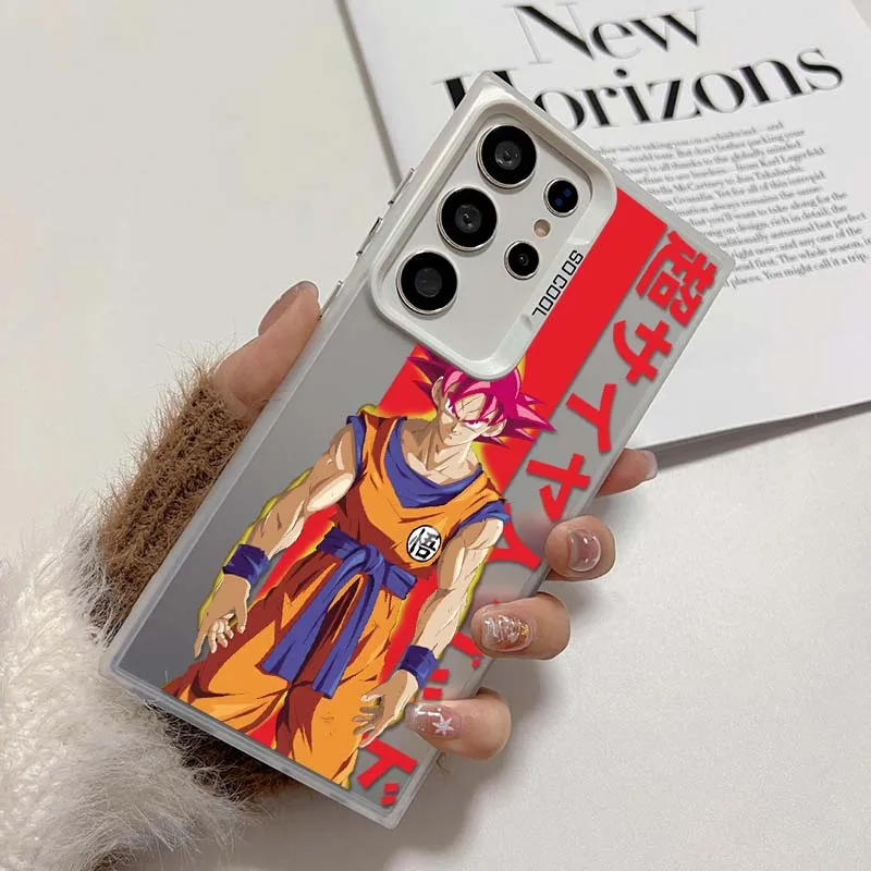 Funda de anime japonés d-dragon Ball Son Goku para Samsung Galaxy S25 S24 S23 S22 S21 Ultra Plus, funda plateada colorida para teléfono - imagen 3