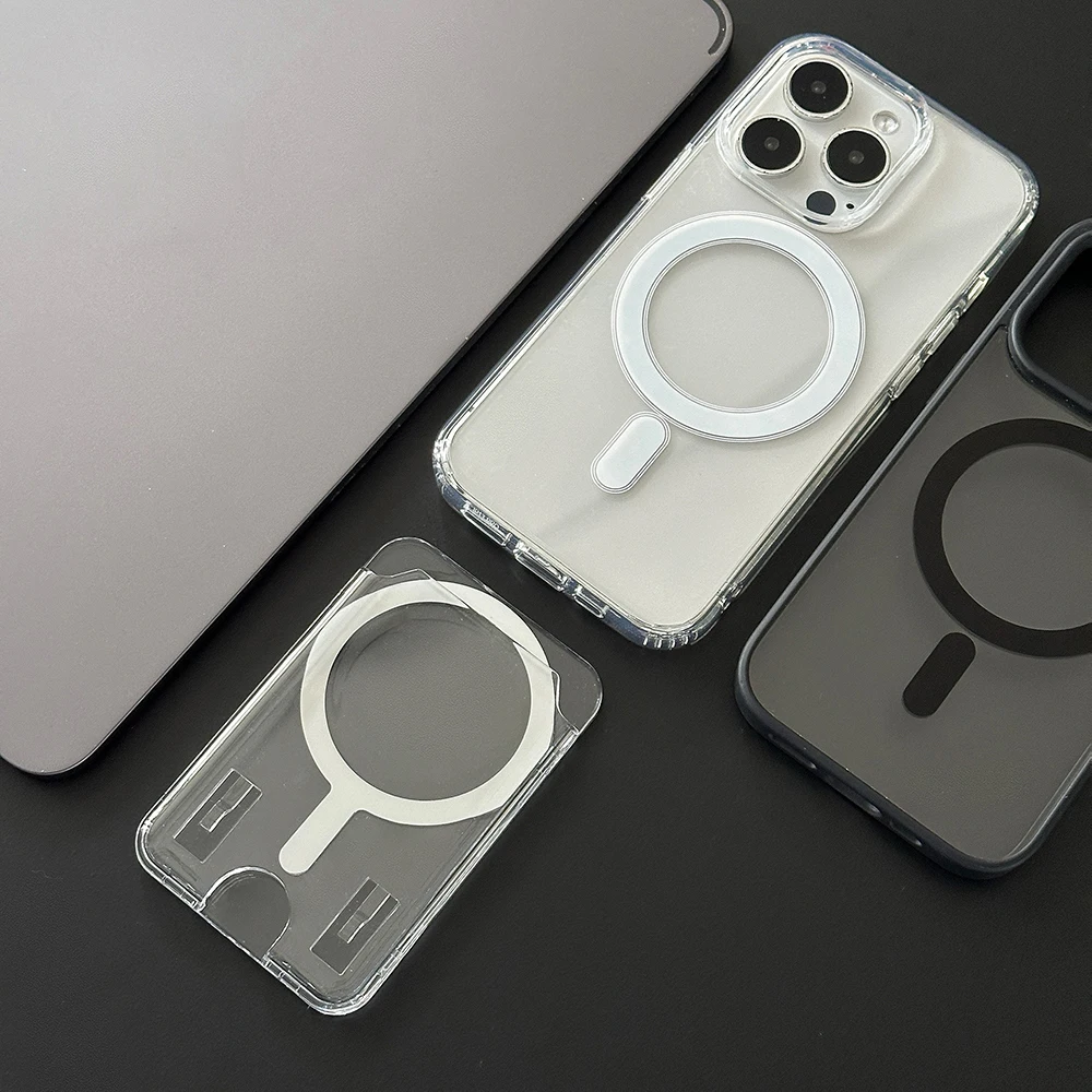 Bolsa para tarjetas fotográficas magnética de acrílico transparente para iPhone 16, 13, 12, 11, 14, 15 17 Pro Max Air Plus Magsafe, funda tipo billetera, accesorio para teléfono - imagen 4