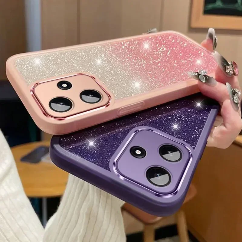 Para Xiaomi Poco M7 Pro M 7 PocoM7 M7Pro Bling Glitter Protector de cámara funda de silicona para Xiaomi Poco M7 Pro 5G funda trasera suave - imagen 5