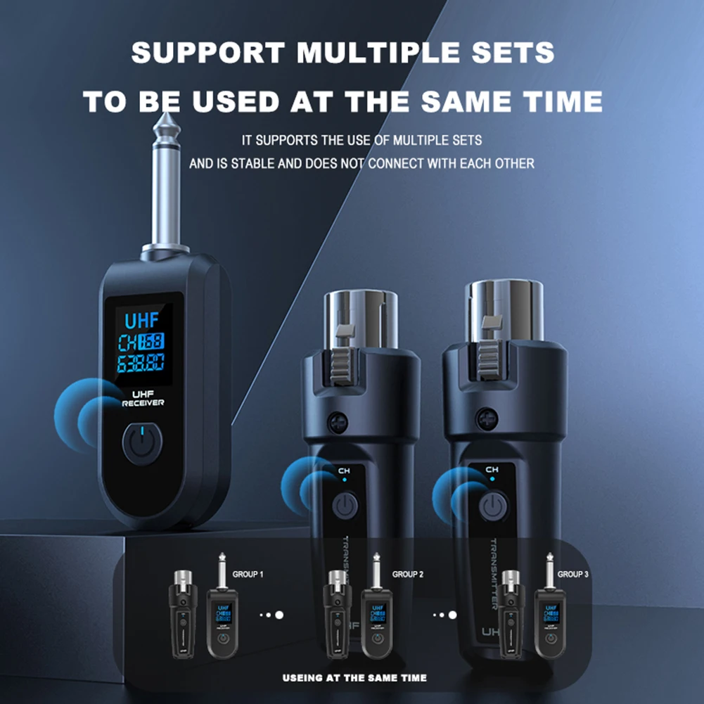 Convertidor de micrófono inalámbrico XLR o 6,5, transmisor y receptor, sistema para micrófono dinámico, guitarra eléctrica, Bas - imagen 3