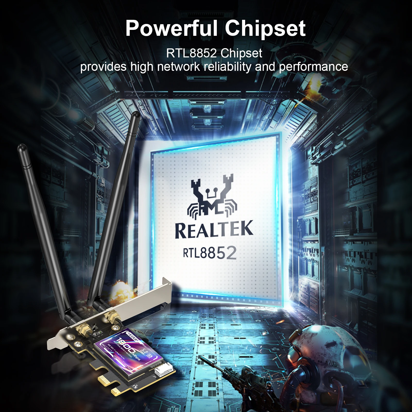 EDUP 9658 AX1800Mbps Wi-Fi6 Bluetooth 5,2 PCI Express adaptador 2,4G/5,8G 1200Mbps potente Chipset avanzado MU-MIMO velocidad rápida - imagen 4