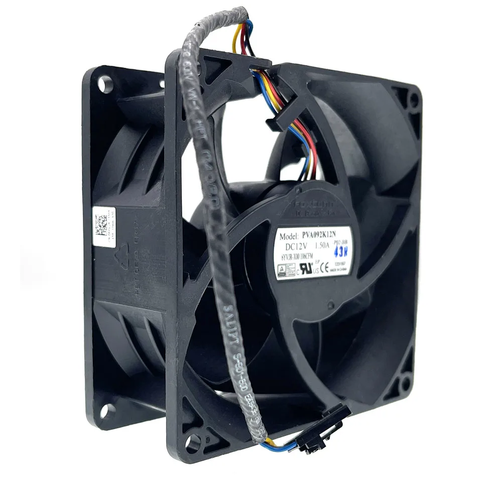 6YVJR-X00 PVA092K12N 92mm 9238 12V 1.50A 106CFM Strong Air Flow Axial Server Cooling Fan 92x92x38mm - imagen 2