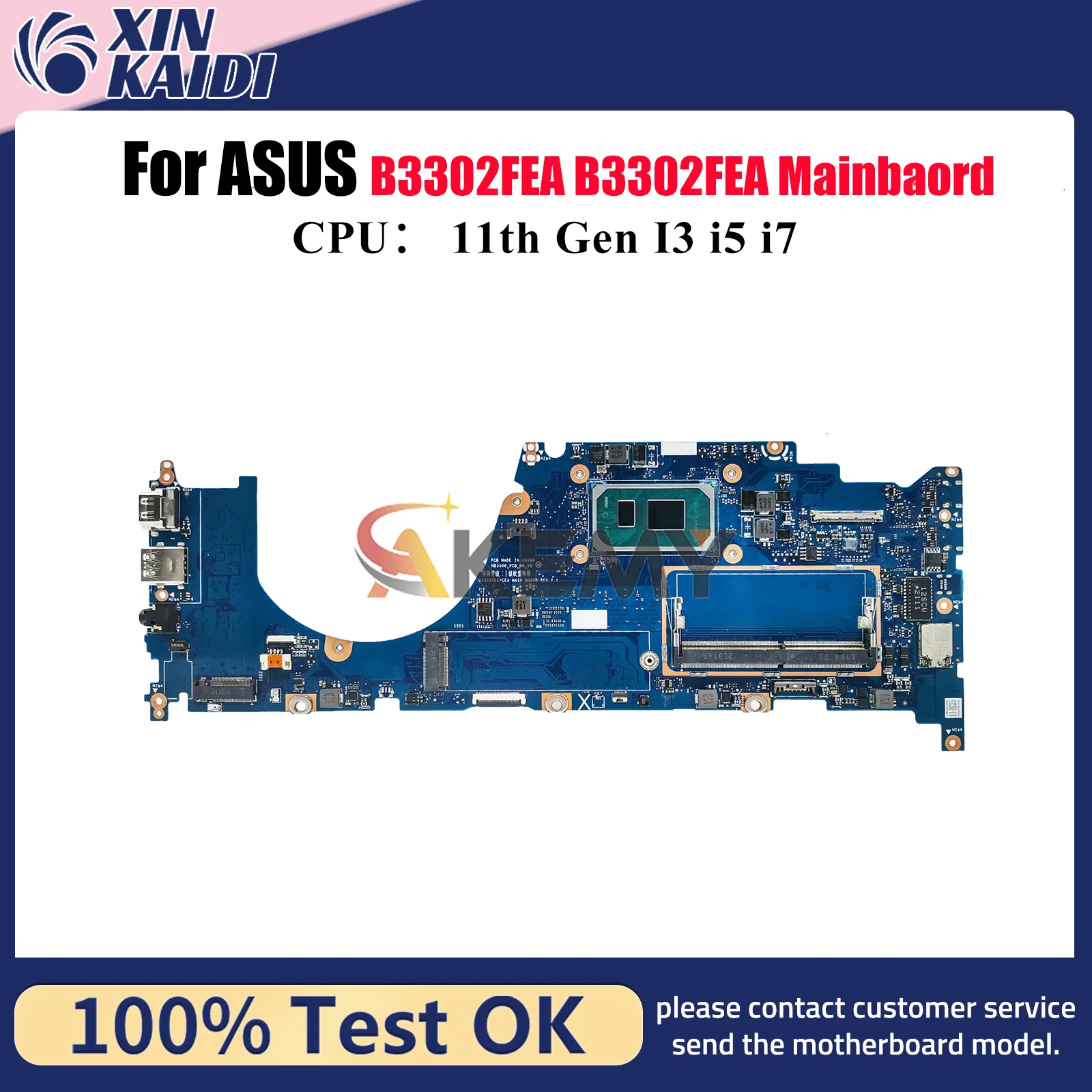 Placa base para ordenador portátil B3302FEA para ASUS ExpertBook B3302F B3302FEA placa base para portátil con pruebas I3 i5 i7 de 11. a generación OK envío rápido