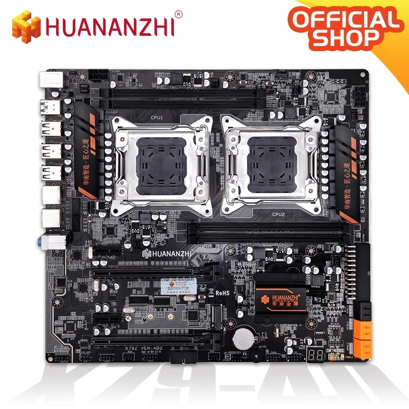 Placa base HUANANZHI X79 4D LGA 2011 X79 para Intel E5 DDR3 1333 1600 1866MHz 128GB PCIE SATA 3 USB 3,0 E-ATX