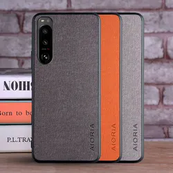Funda Sony Xperia 1 III - Cuero textil, TPU suave, trasera dura PC