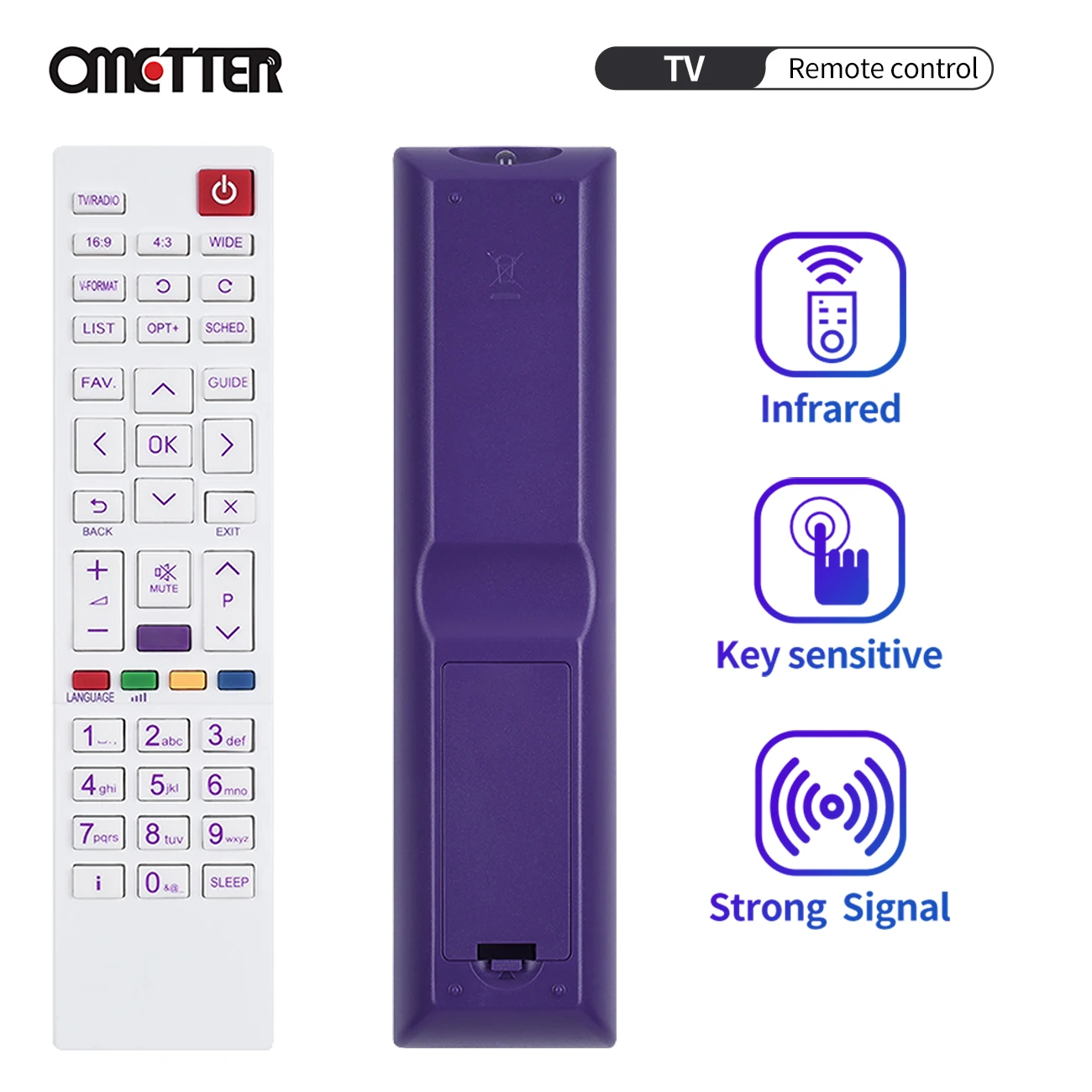 Nuevo Para Bein Sports receptor TV Control remoto blanco/púrpura - imagen 2