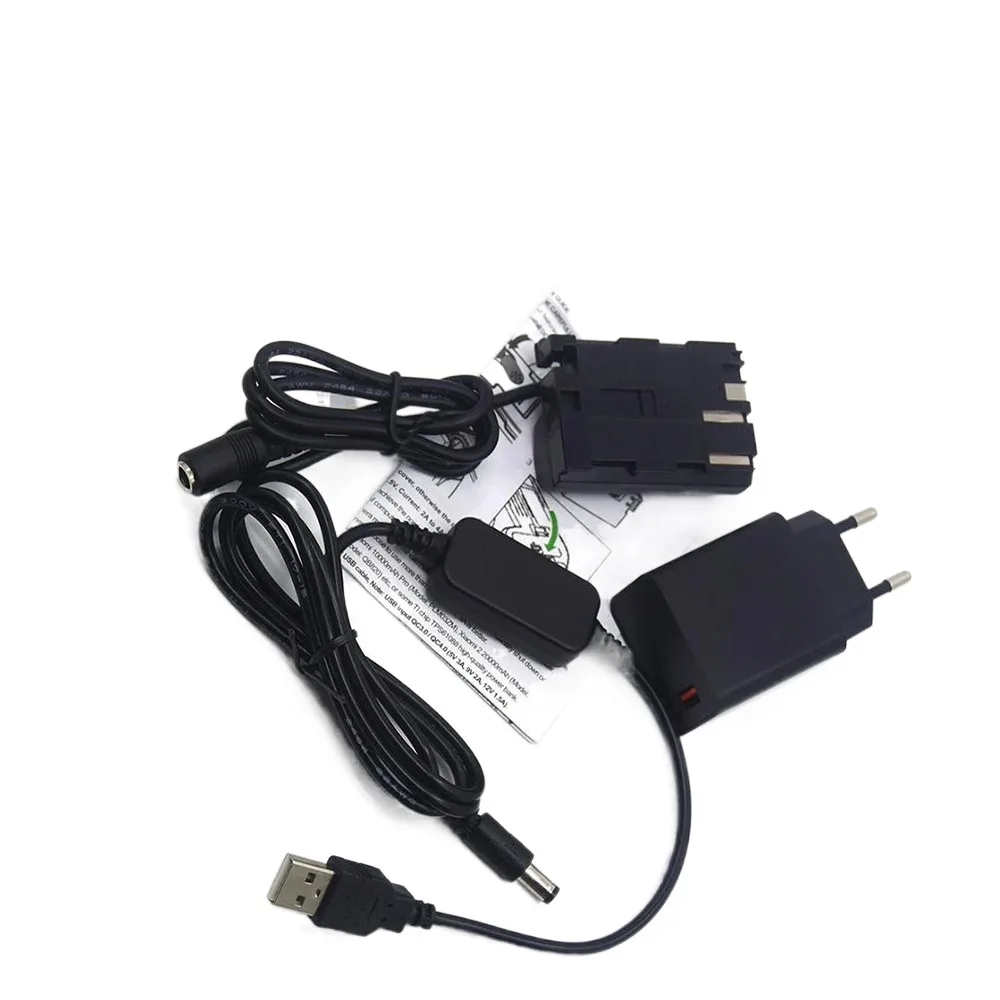 Cargador de 18W, Cable USB a CC, BP-511 de batería ficticia, acoplador de CC DR-400 para cámara Canon EOS 20D, 30D, 40D, 5D, 50D, D30, D60 - imagen 5