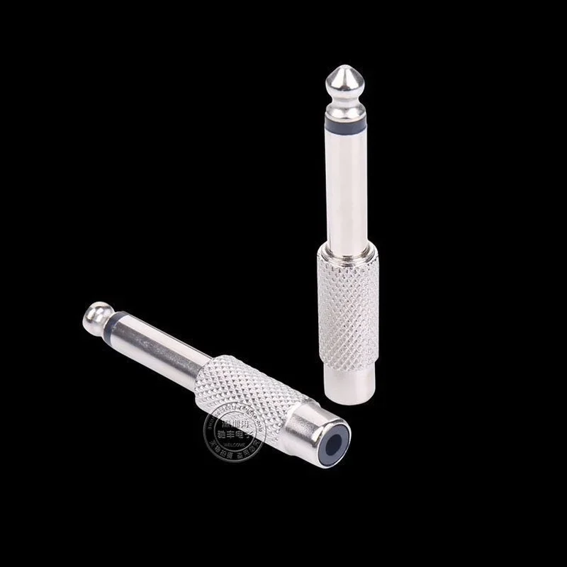 6,35mm giratorio RCA Lotus cabeza hembra 6,5 enchufe Sophomore corazón a AV adaptador hembra transmisión de señal de Audio transferencia de Metal - imagen 3