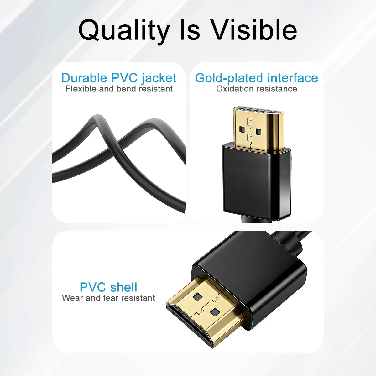 Cable MICROHDMI 2.0 - Cable HDMI flexible ultradelgado 4K@60 Hz con 360 ° Optimización curvada, OD3.2 de alta velocidad para dispositivos - imagen 2