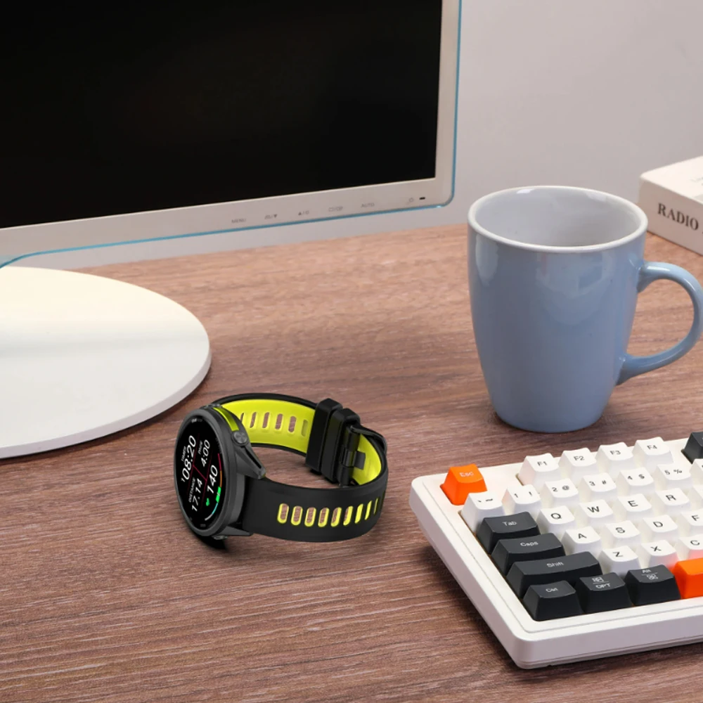 Correa deportiva oficial de silicona de 22mm para Garmin Forerunner 970 965 945, correa de repuesto para pulsera Garmin Forerunner 955 935 745 Run - imagen 5