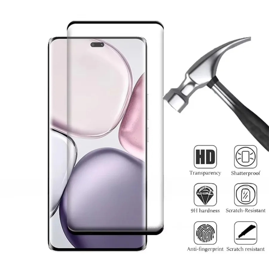 6 en 1 para Honor X9C vidrio Huawei Honor X9C vidrio templado 9H HD cubierta completa pegamento Protector de pantalla curvo Honor X9C lente de vidrio - imagen 3
