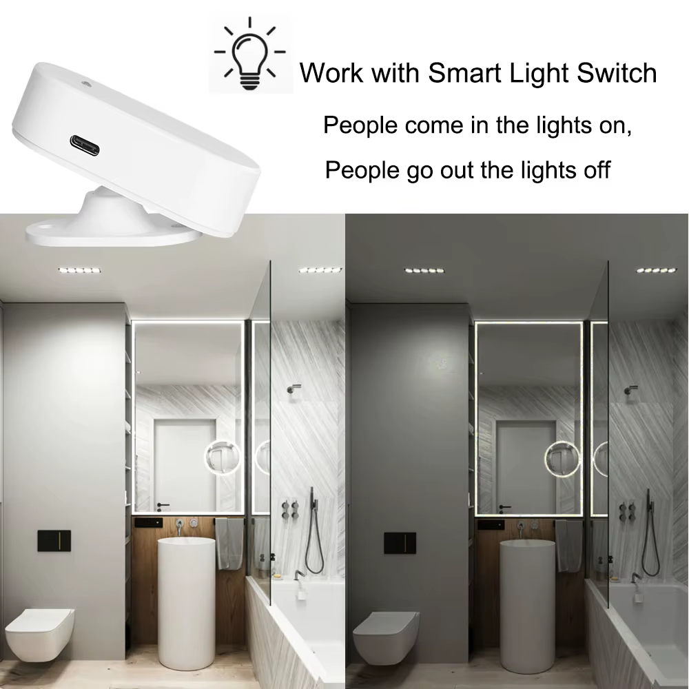 Tuya 24G MmWave Detector de Radar WiFi ZigBee Sensor inteligente de presencia humana protección de seguridad PIR Sensor de movimiento vida inteligente - imagen 5