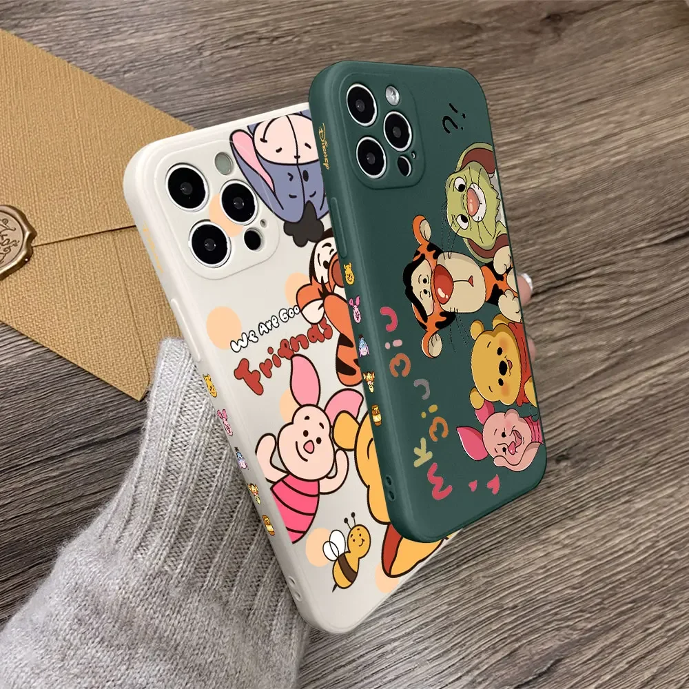 Winnie Pooh Tigger Eeyore funda de teléfono para iPhone 16 15 14 Plus 13 12 Mini 11 Pro Max X Xs XR 7 8 cubierta de silicona TPU de borde recto - imagen 3