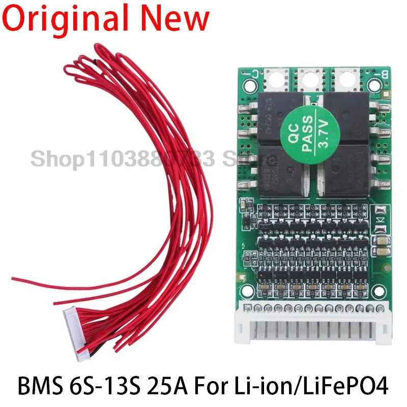 BMS 6S 7S 8S 9S 10S 11S 12S 13S 25A 50A 80A 150A Módulo de carga Li-ion 18650 Paquete de batería Protección Balanceador Placa ecualizadora