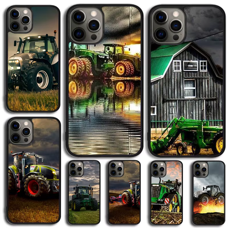 Funda de teléfono para Tractor de vehículos agrícolas, para iPhone 17 Air 15 Pro MAX 16 Plus 14 11 12 13