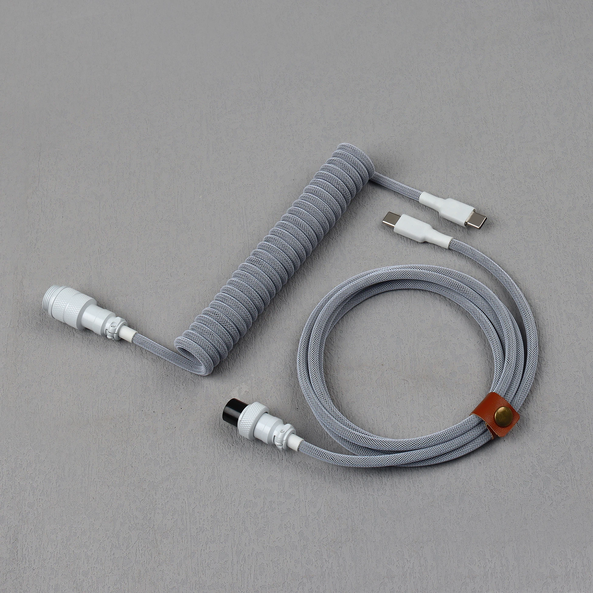 LANO-Cable en espiral para teclado mecánico doble USB C, conector de aviador GX16, interfaz de Cable tipo C, regalos para teclado de juego - imagen 2
