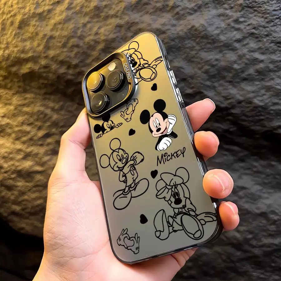 Funda de dibujos animados de Disney Mickey Minnie para Apple iPhone 15 16 Plus 14 Pro 13 X XS Max 12 Pro 11 Pro Max XR 13 Pro Max cubierta de lujo - imagen 2