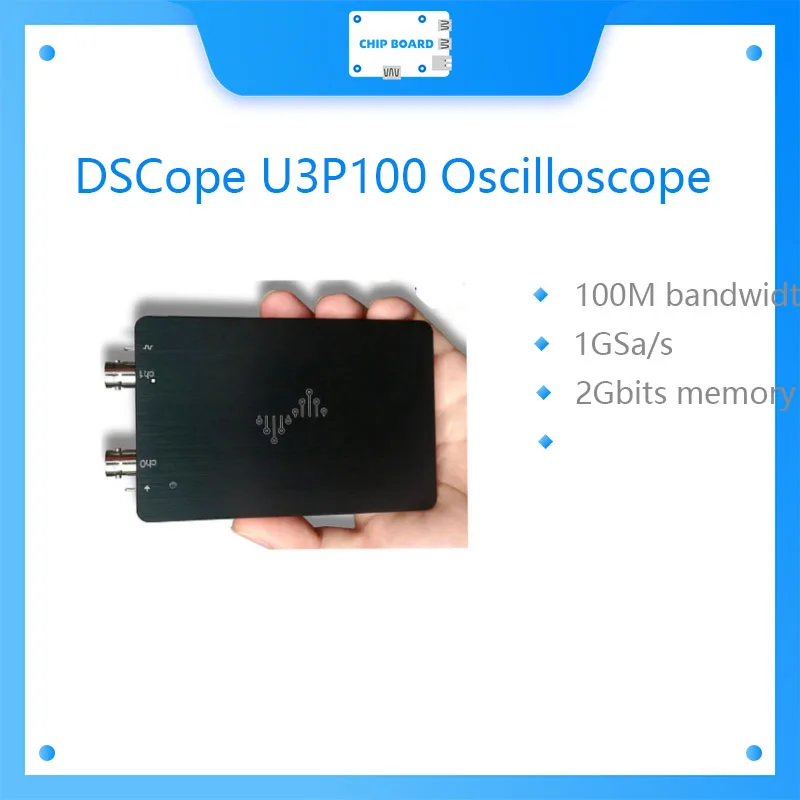 DSCope U3P100 1GSa/s 100mhz PC osciloscopio usb digital Doble tasa de muestreo ancho de banda analógico dual con interfaz FFT GUI