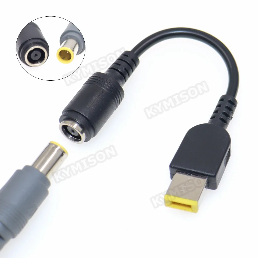 Convertidor de enchufe hembra a cuadrado de 7,9x5,5mm, adaptador de corriente CC para ordenador portátil, Cable conector para Lenovo ThinkPad X1, cargador de carbono - imagen 3