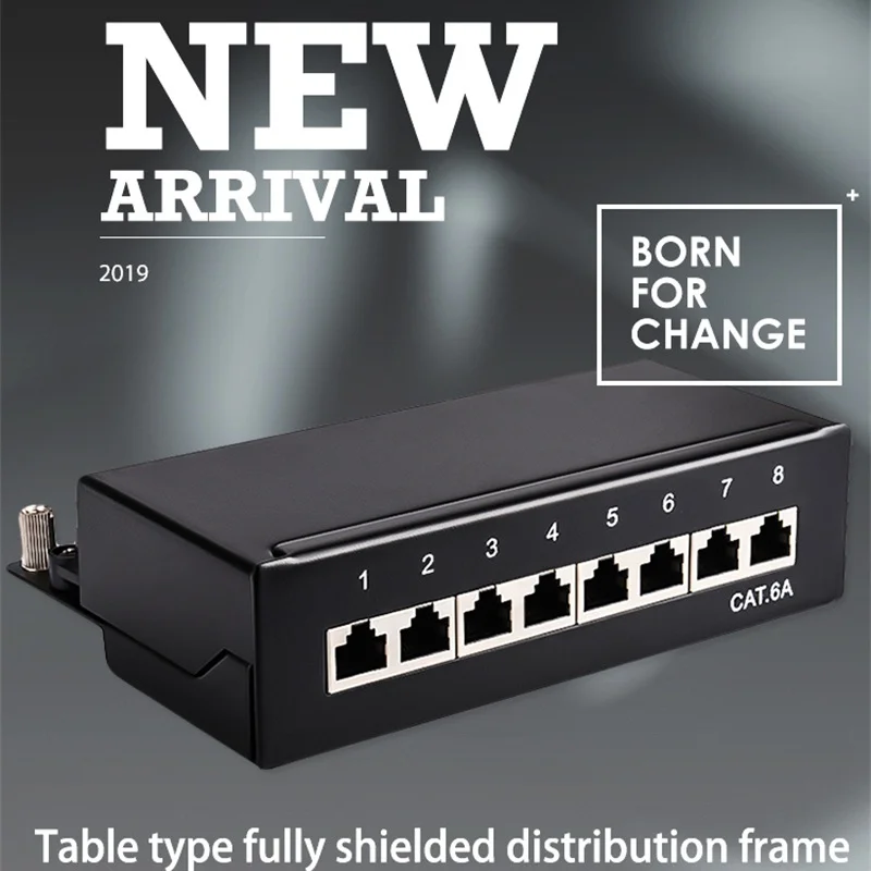 Cat6 6 6A 8 Panel de conexión de 12 puertos caja de corriente débil Mini escritorio blindado completo conector RJ45 montado en la pared conector Keystone Jack - imagen 2
