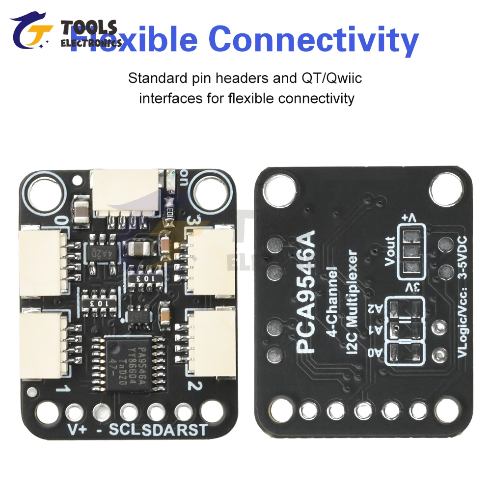 PCA9546 Placa multiplexora Qwiic I2C de 4 canales Compatible con la interfaz Stemma Qt/Qwiic para redes de sensores - imagen 5