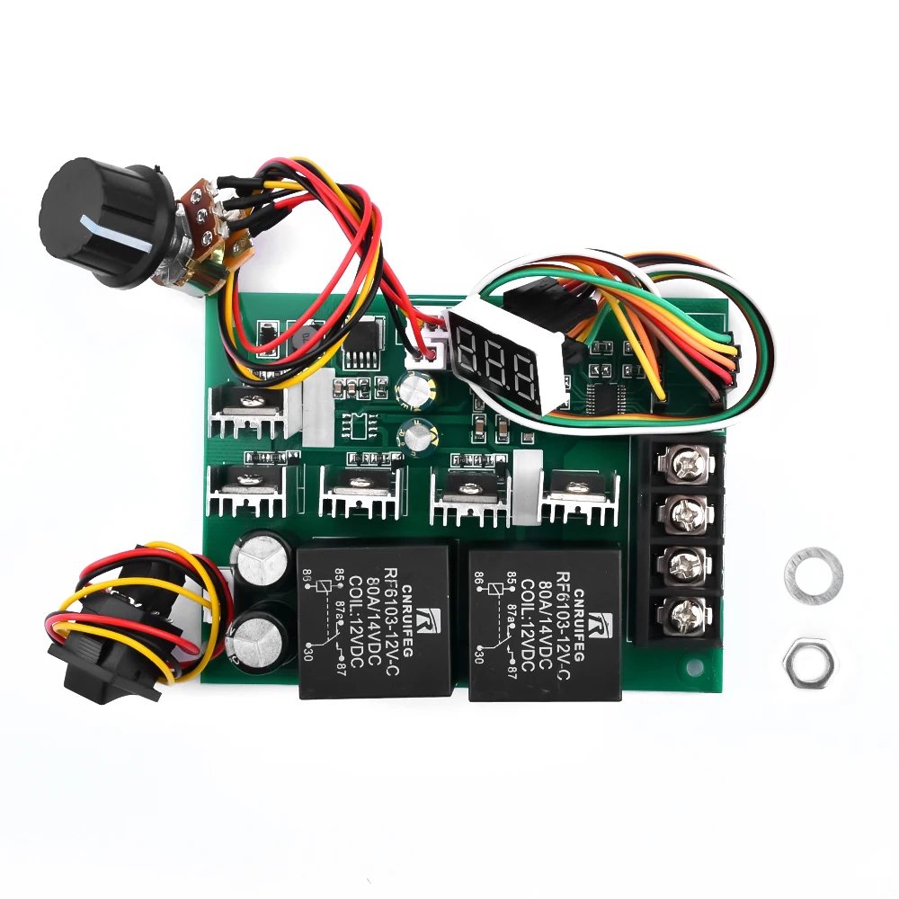 Controlador de velocidad del Motor PWM DC DC 10 -55V pantalla LED Digital 0 -100% módulo de accionamiento ajustable entrada MAX 60A 12V 24V 36V 48V