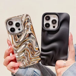 Funda Protectora 3D Olas Plata para iPhone 14-17 Pro Max