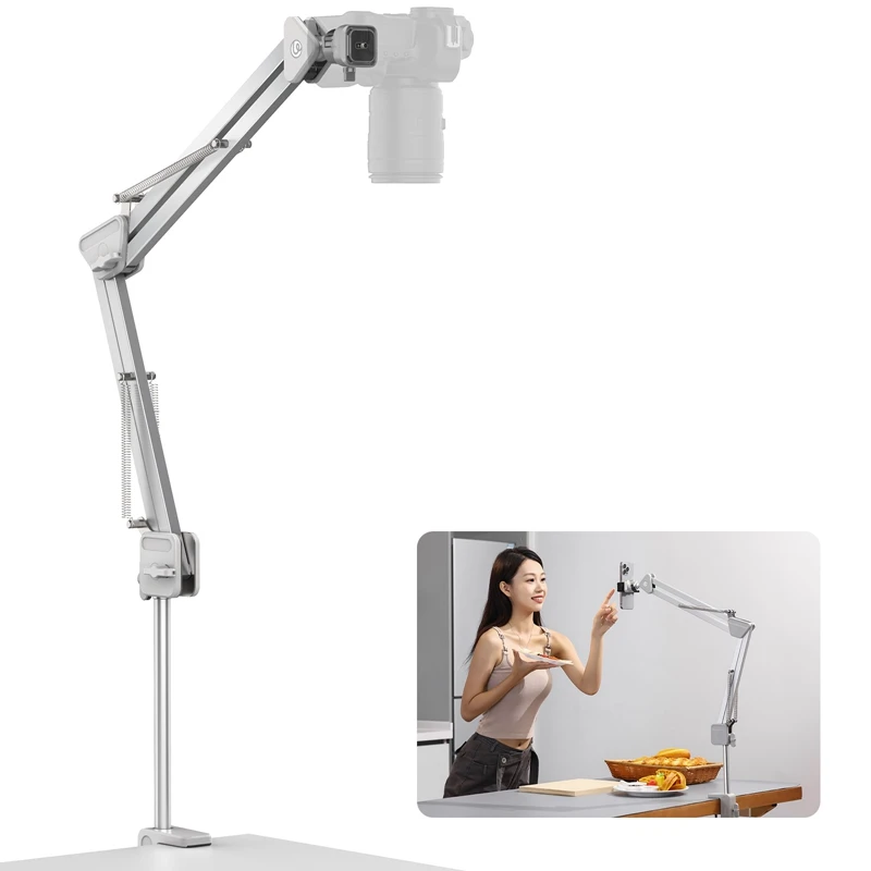 Ulanzi TH04 Soporte para cámara superior con sistema de liberación rápida Uka para cámara DSLR Soporte de escritorio para teléfono inteligente para fotografía en espacios de trabajo - imagen 2