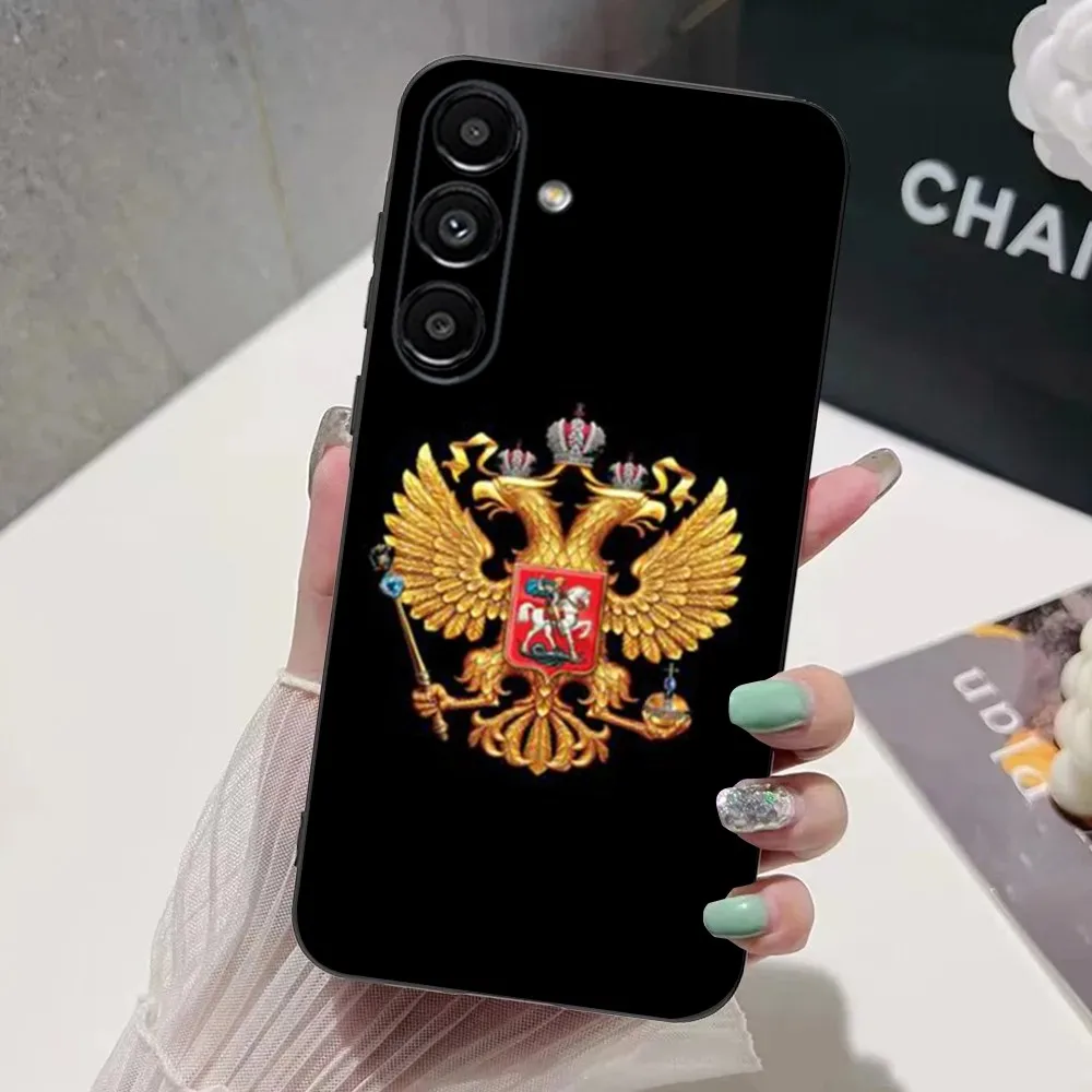 Funda de teléfono con emblema nacional de la bandera de Rusia para Samsung S24,S21,S22,S23,S30,Ultra,S20,Plus,Fe,Lite,Note,10,9,5G, funda suave negra - imagen 4