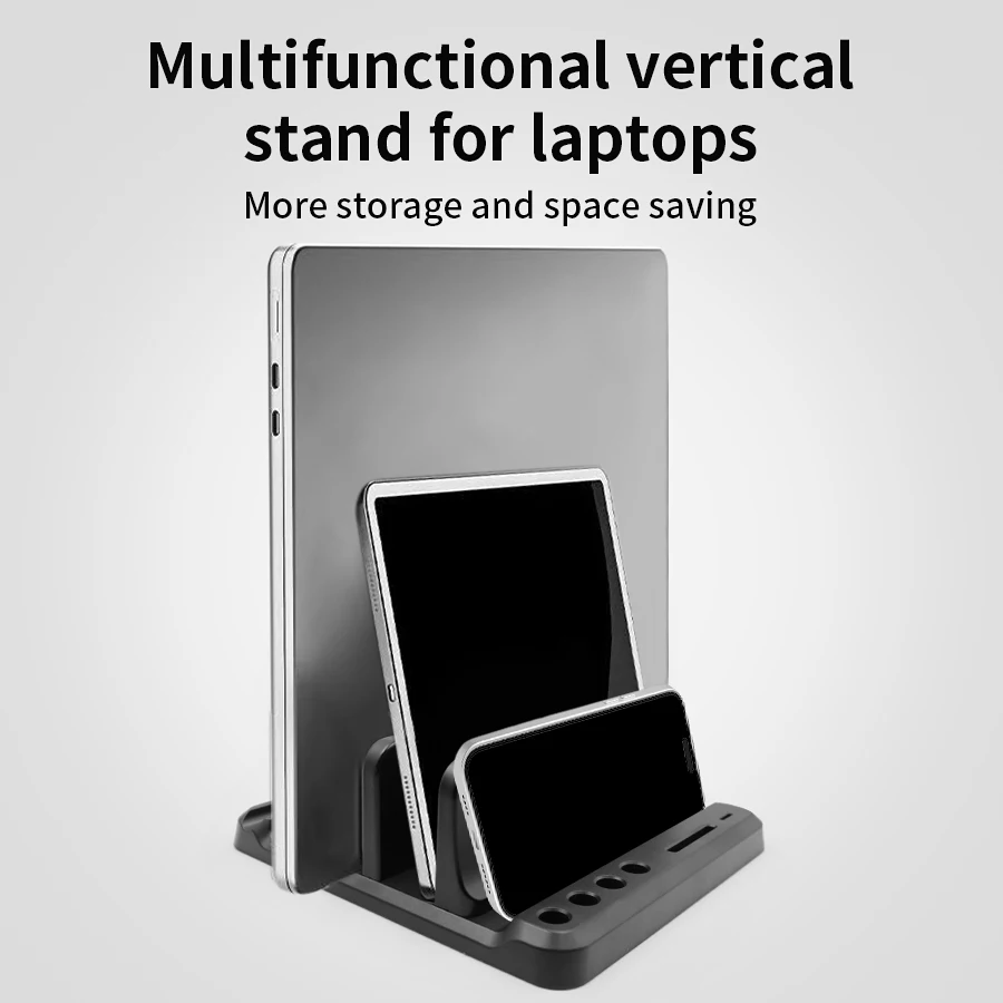 Soporte Vertical para ordenador portátil, soporte de plástico para tableta/Macbook/teléfono, base ajustable para portátil de escritorio, accesorio para ahorrar espacio para tableta